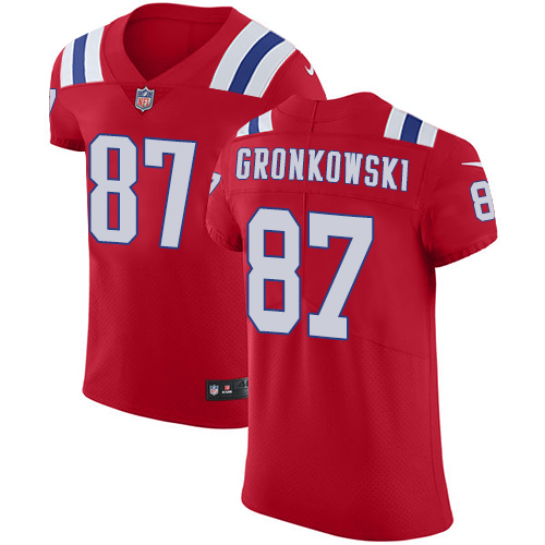 Nike Patriots #87 Rob Gronkowski Red Alternate Men's Stitched NFL Vapor Untouchable Elite Jersey - Click Image to Close
